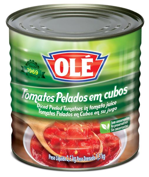 Lata de Tomate Pelado em cubos da Olé