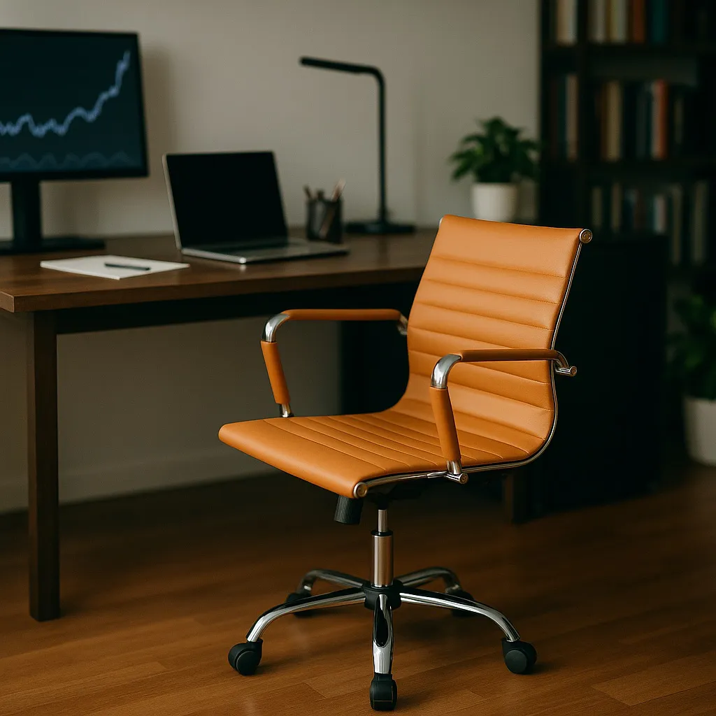 Cadeira Diretor Stripes Esteirinha Caramelo